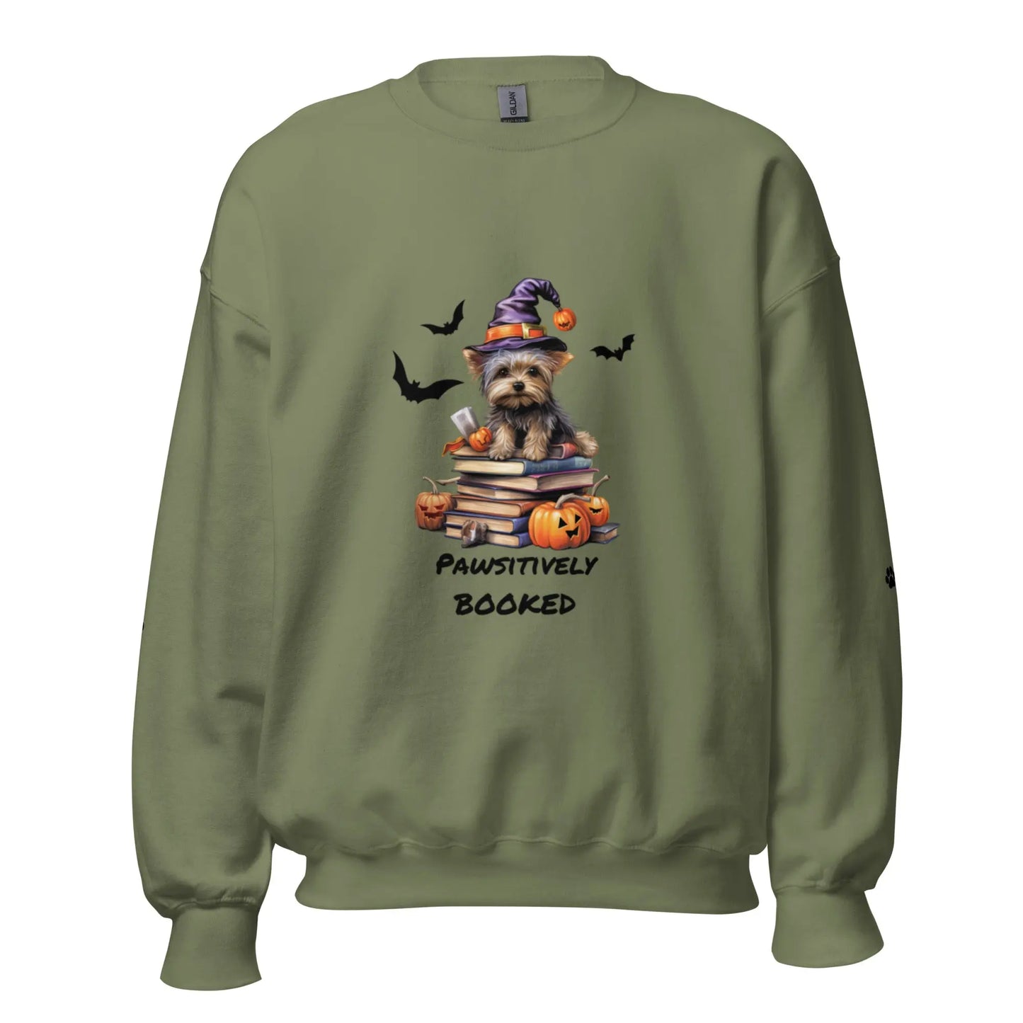 Pawsitively Booked Sweatshirt With Paws On Sleeves - TBRaring