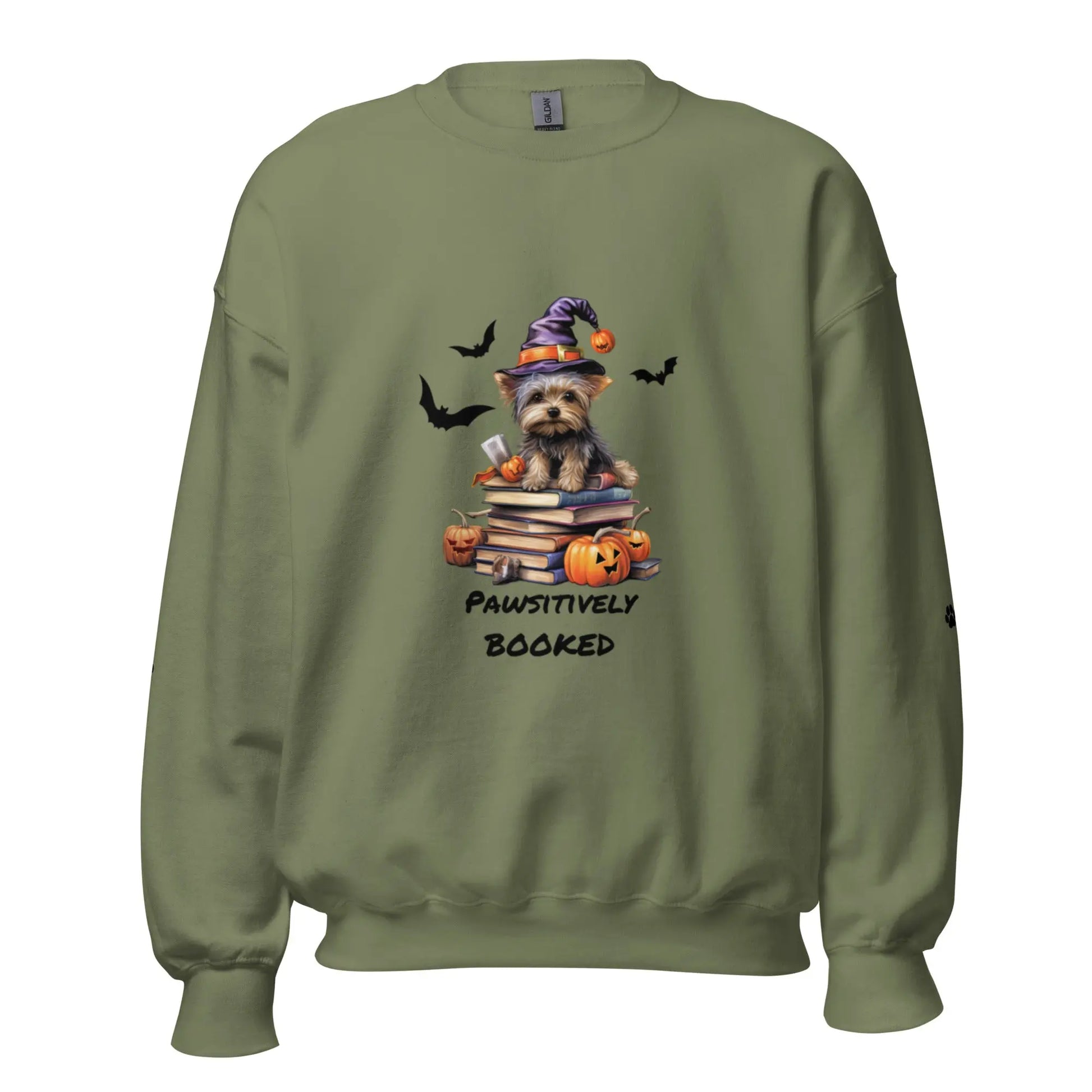 Pawsitively Booked Sweatshirt With Paws On Sleeves - TBRaring