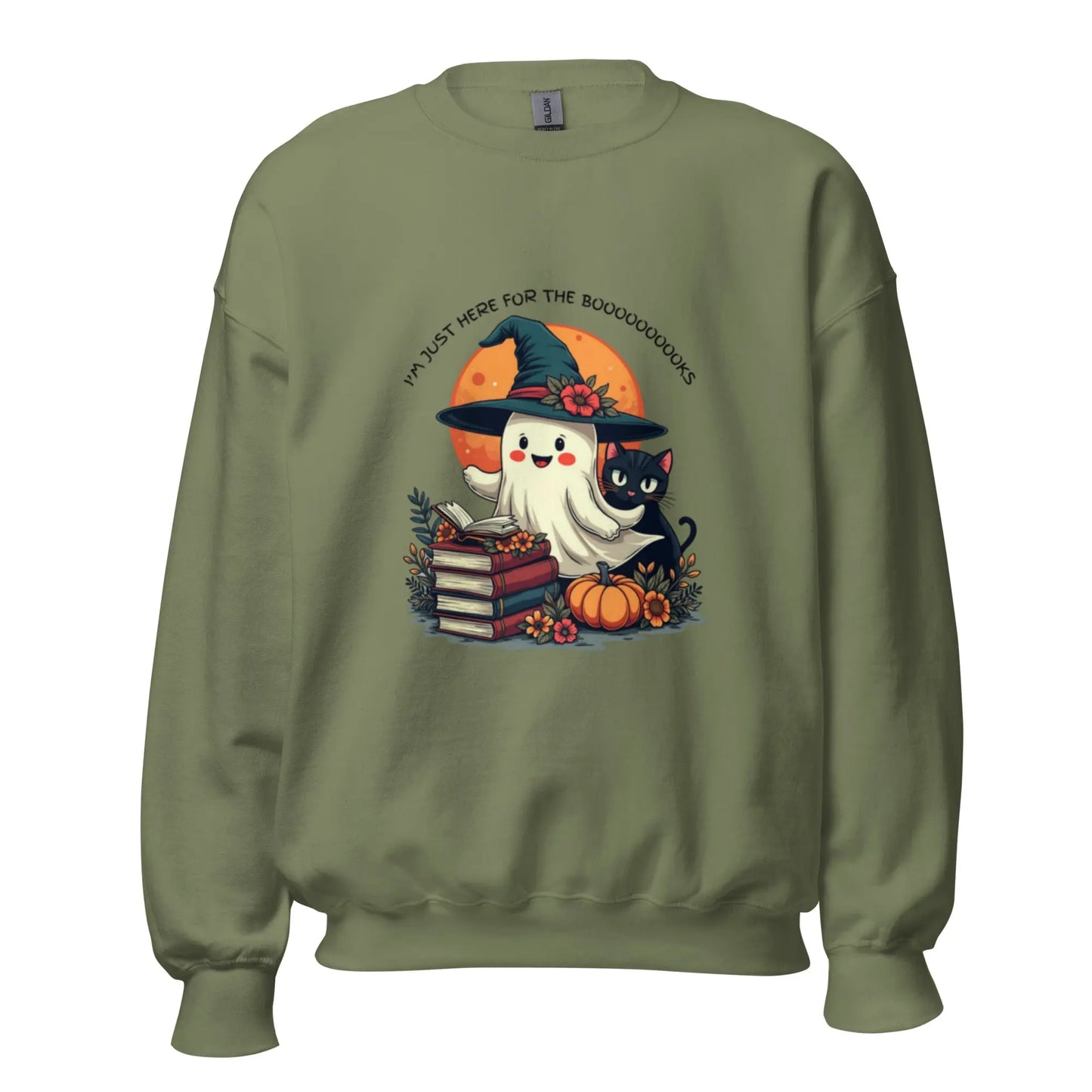 I'm Just Here For The Booooooooooks Ghost Sweatshirt - TBRaring
