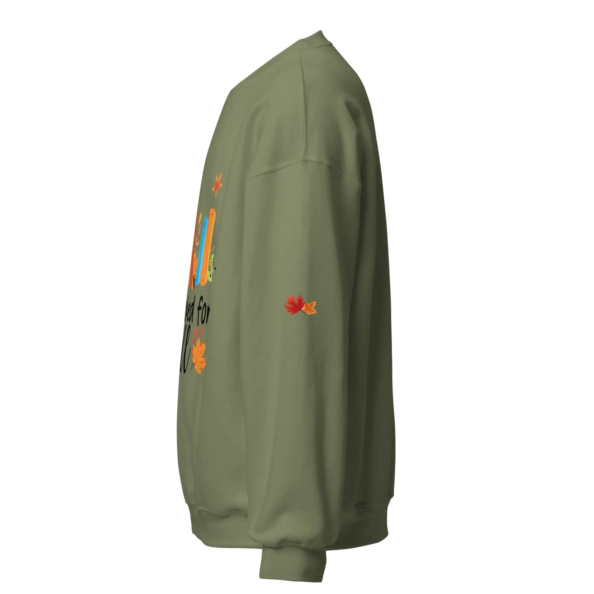 All Booked For Fall Unisex Sweatshirt With Leaves on Sleeves - TBRaring