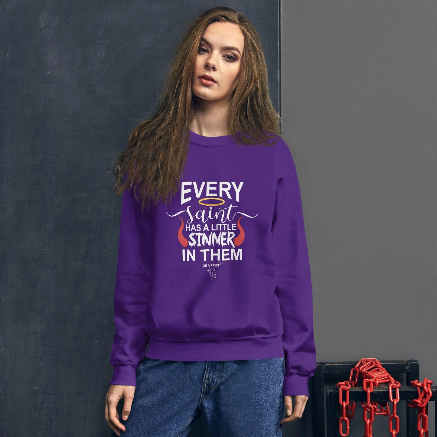 "Every Saint Has a Little Sinner In Them" Unisex Sweatshirt Bookish Goods - TBRaring
