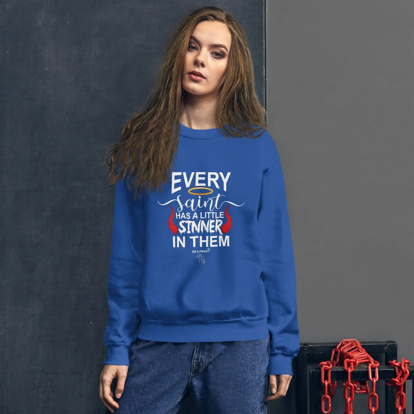 "Every Saint Has a Little Sinner In Them" Unisex Sweatshirt Bookish Goods - TBRaring