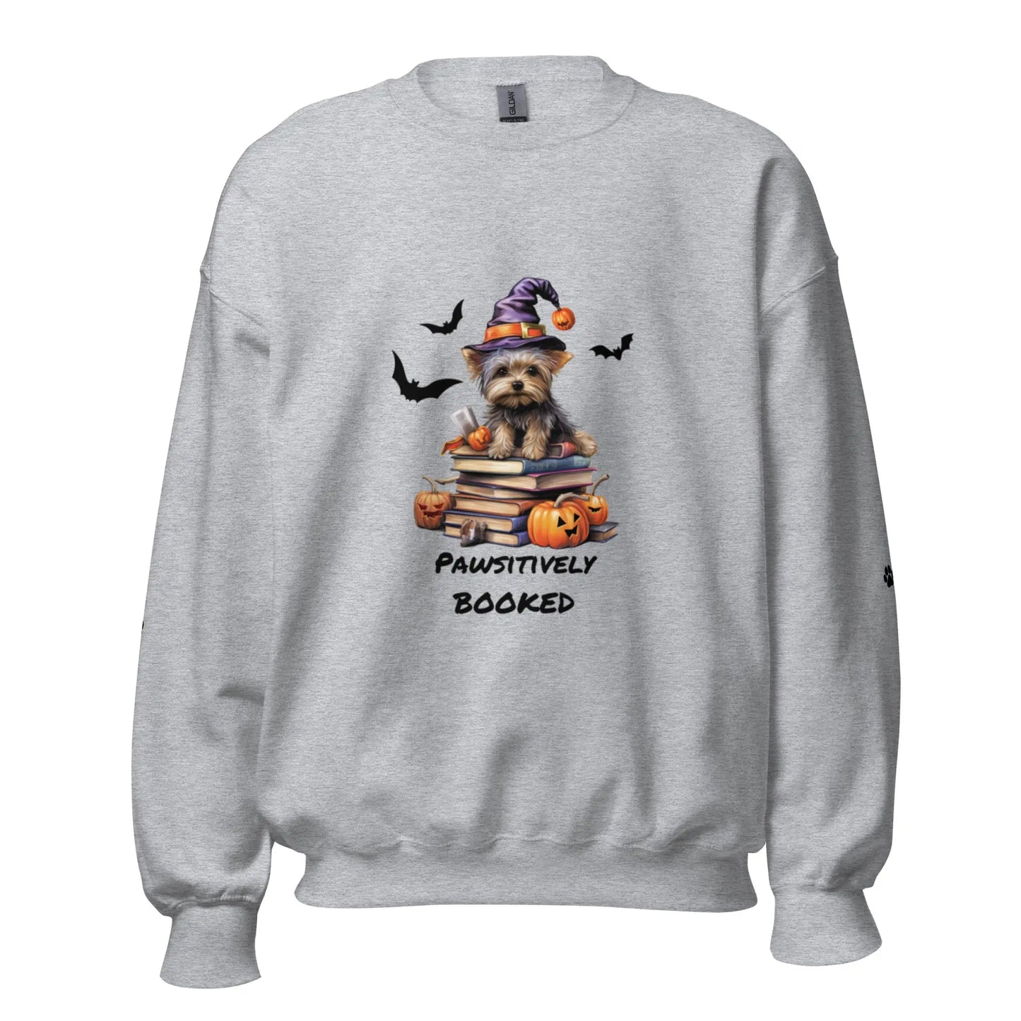 Pawsitively Booked Sweatshirt With Paws On Sleeves - TBRaring