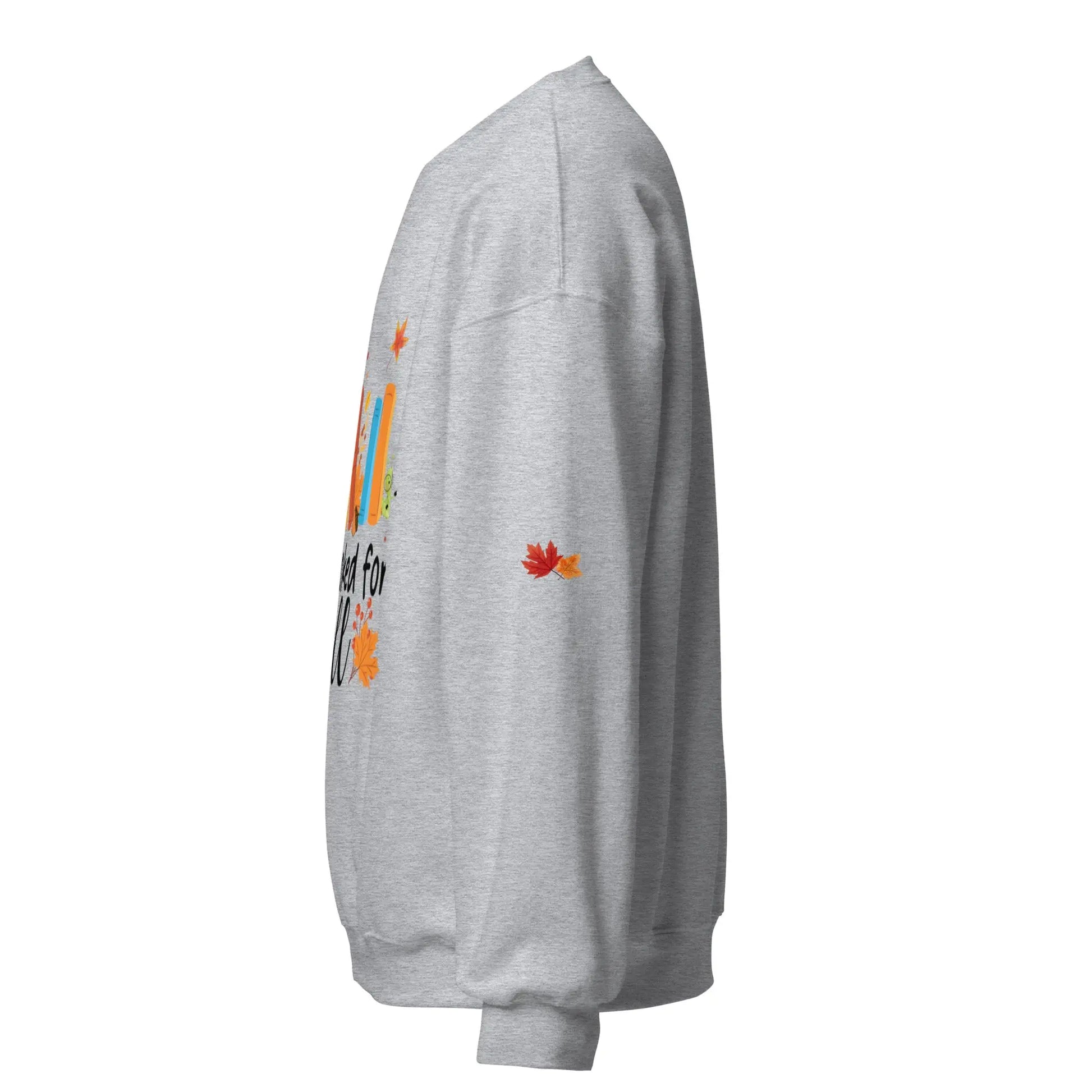 All Booked For Fall Unisex Sweatshirt With Leaves on Sleeves - TBRaring