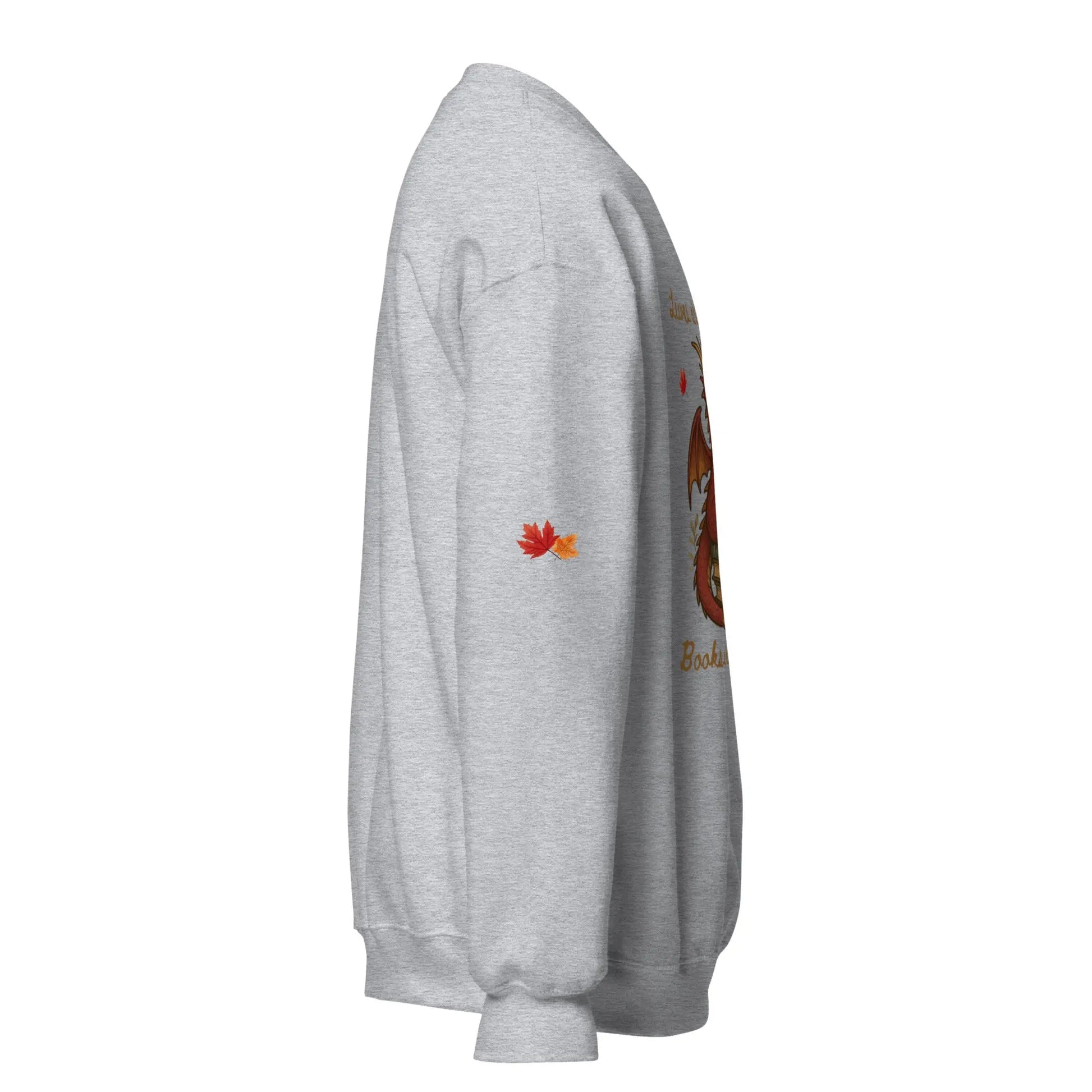 Leaves Are Falling Books Are Calling Unisex Sweatshirt With Leaves on Sleeves - TBRaring