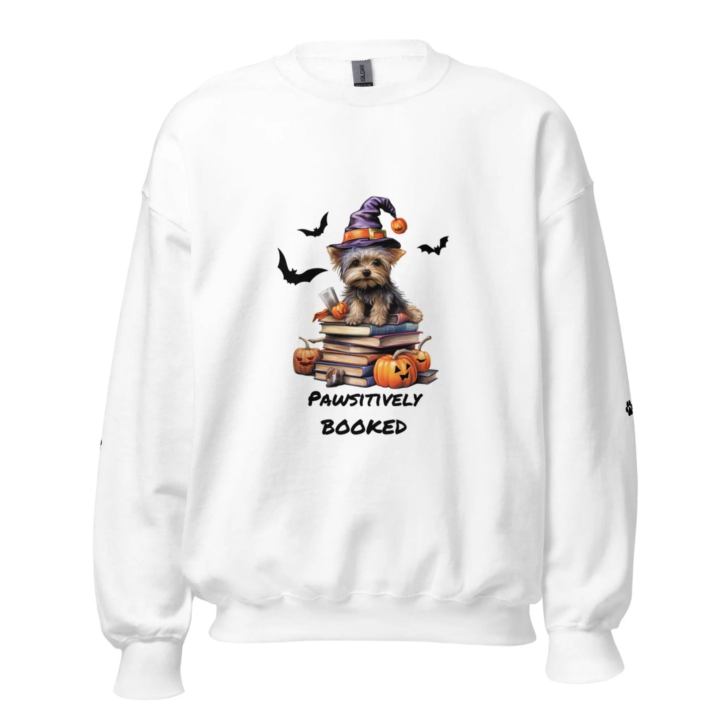 Pawsitively Booked Sweatshirt With Paws On Sleeves - TBRaring