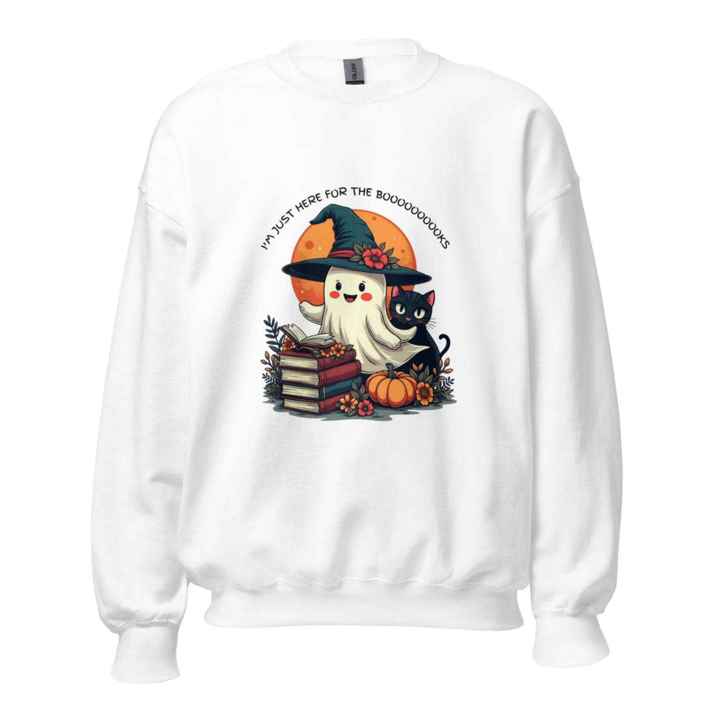 I'm Just Here For The Booooooooooks Ghost Sweatshirt - TBRaring