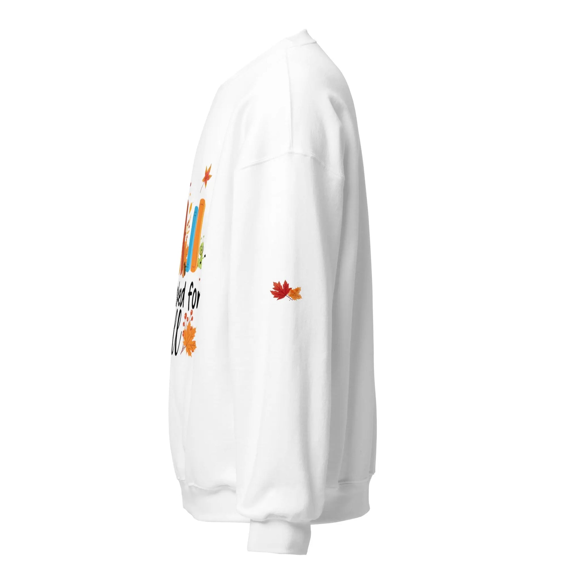 All Booked For Fall Unisex Sweatshirt With Leaves on Sleeves - TBRaring
