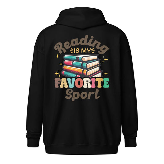 Bookish Shop "Reading Is My Favorite Sport" Unisex heavy blend zip hoodie - TBRaring