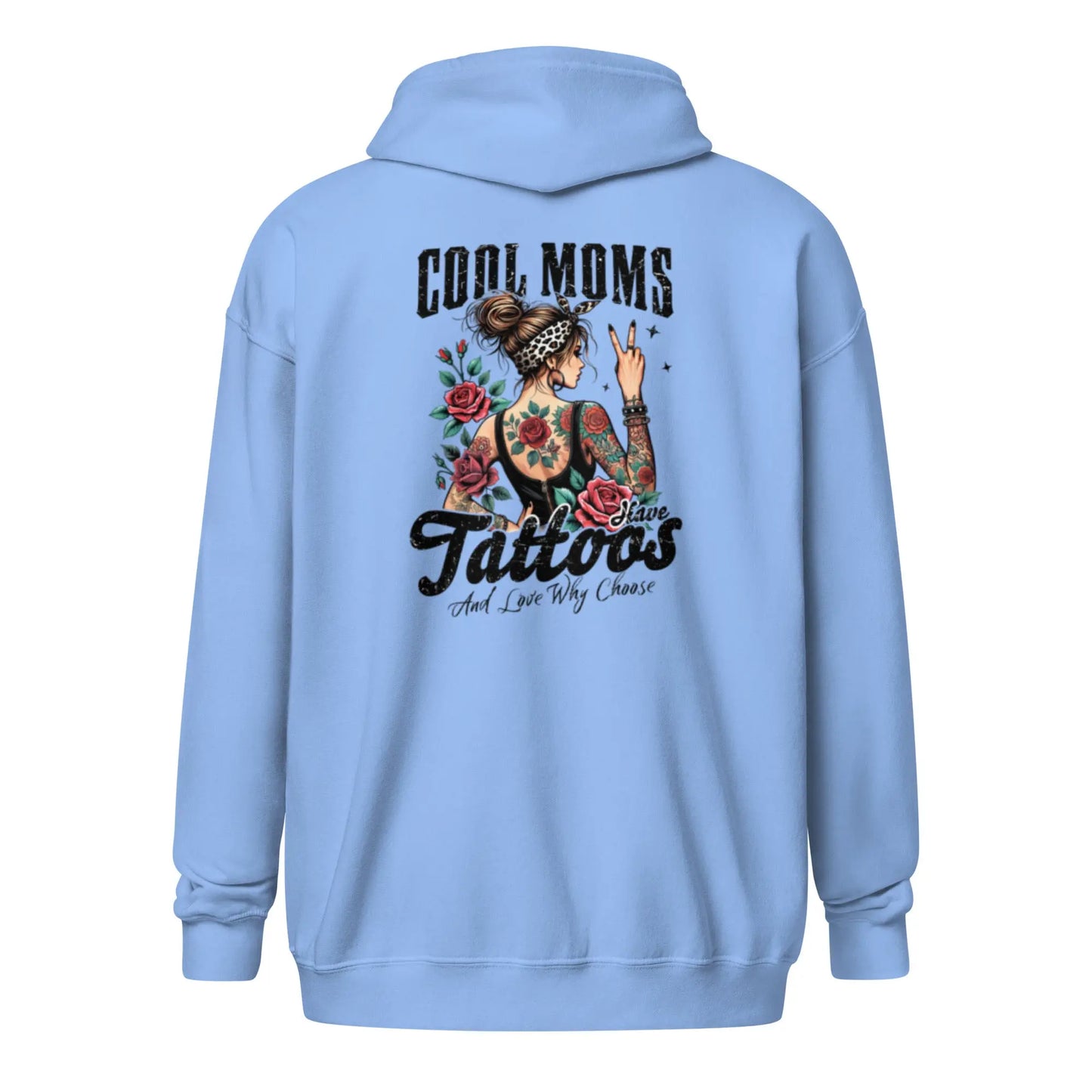 Bookish Shop "Cool Moms Have Tattoos and Love Why Choose" Unisex heavy blend zip hoodie - TBRaring