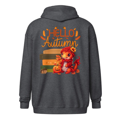 Hello Autumn Unisex heavy blend zip hoodie - TBRaring