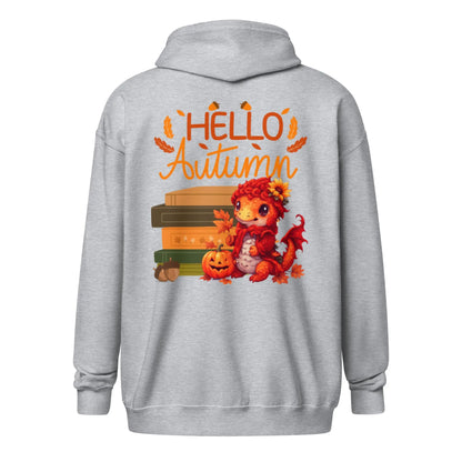 Hello Autumn Unisex heavy blend zip hoodie - TBRaring