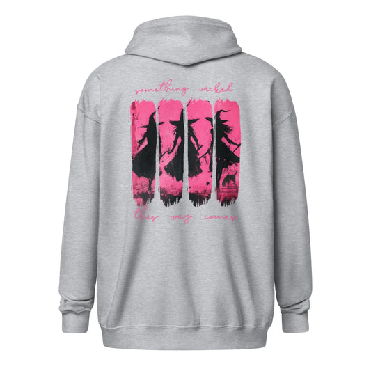 Something Wicked This Way Comes Witch zip hoodie With Front and Back Print - TBRaring