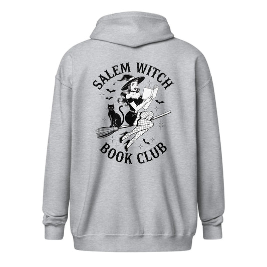 Salem Witch Book Club zip hoodie With Front and Back - TBRaring