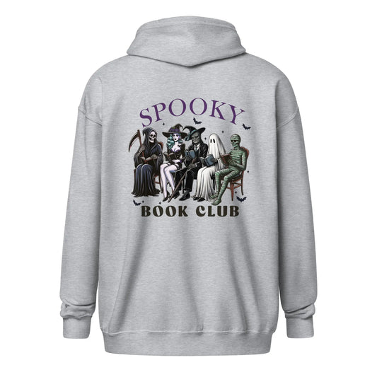 Spooky Book Club zip hoodie With Front and Back - TBRaring