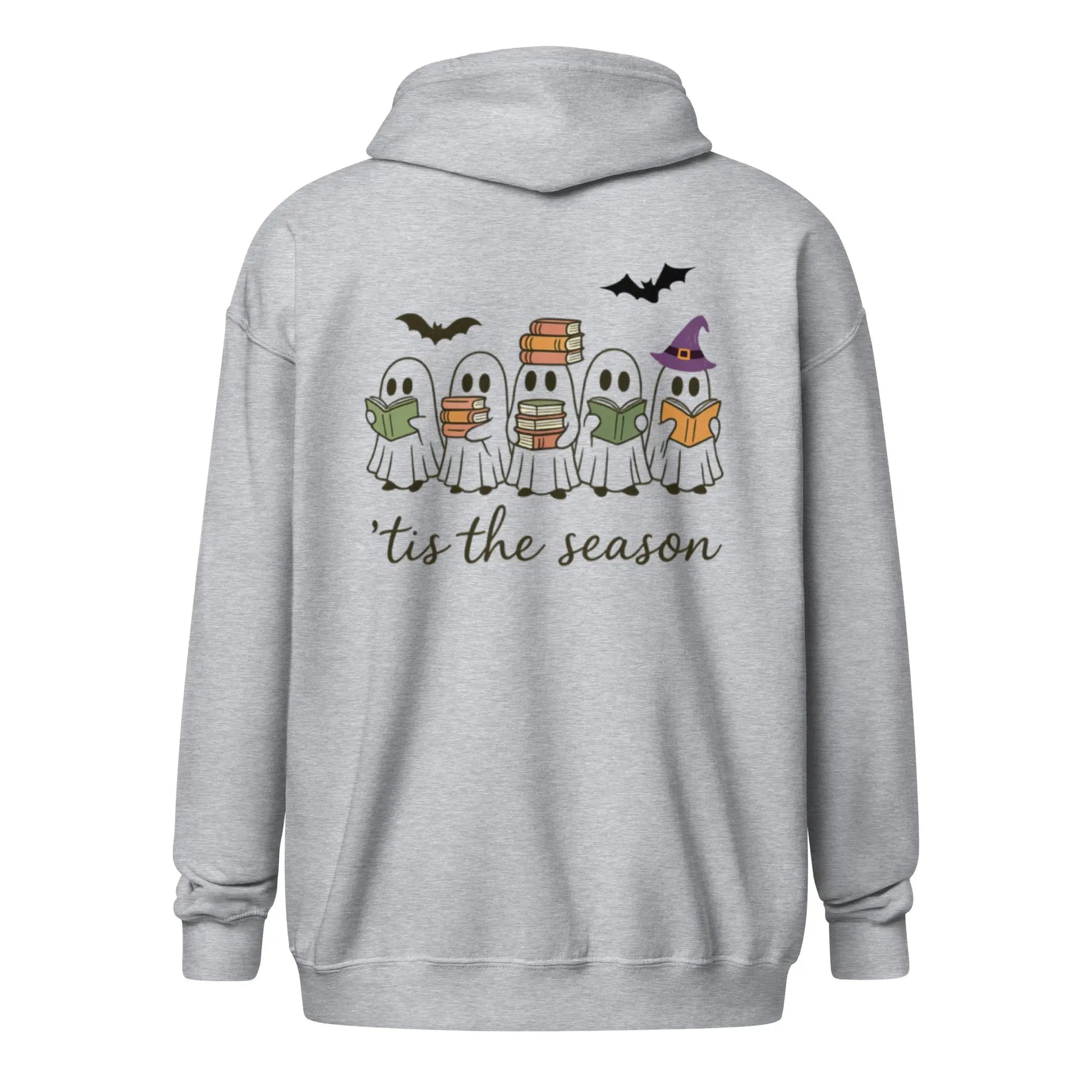 Tis The Season Ghost zip hoodie with Front and Back - TBRaring