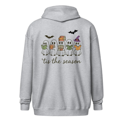 Tis The Season Ghost zip hoodie with Front and Back - TBRaring
