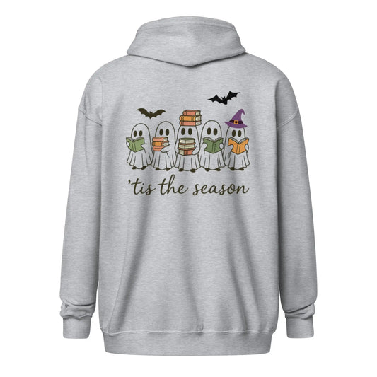 Tis The Season Ghost zip hoodie with Front and Back - TBRaring