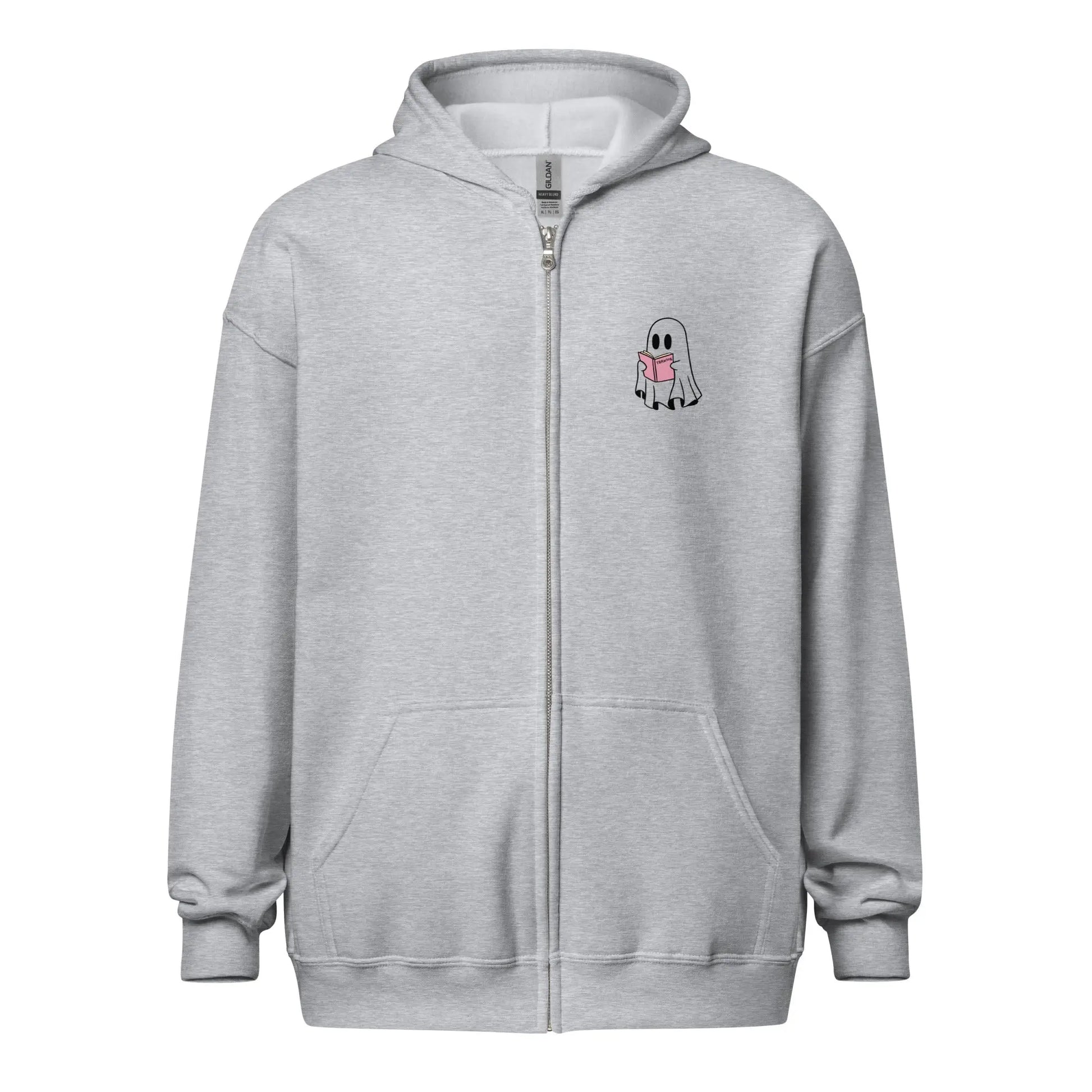 Ghost Teacher Picture Frame zip hoodie With Front and Back - TBRaring