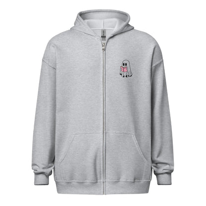 Ghost Teacher Picture Frame zip hoodie With Front and Back - TBRaring