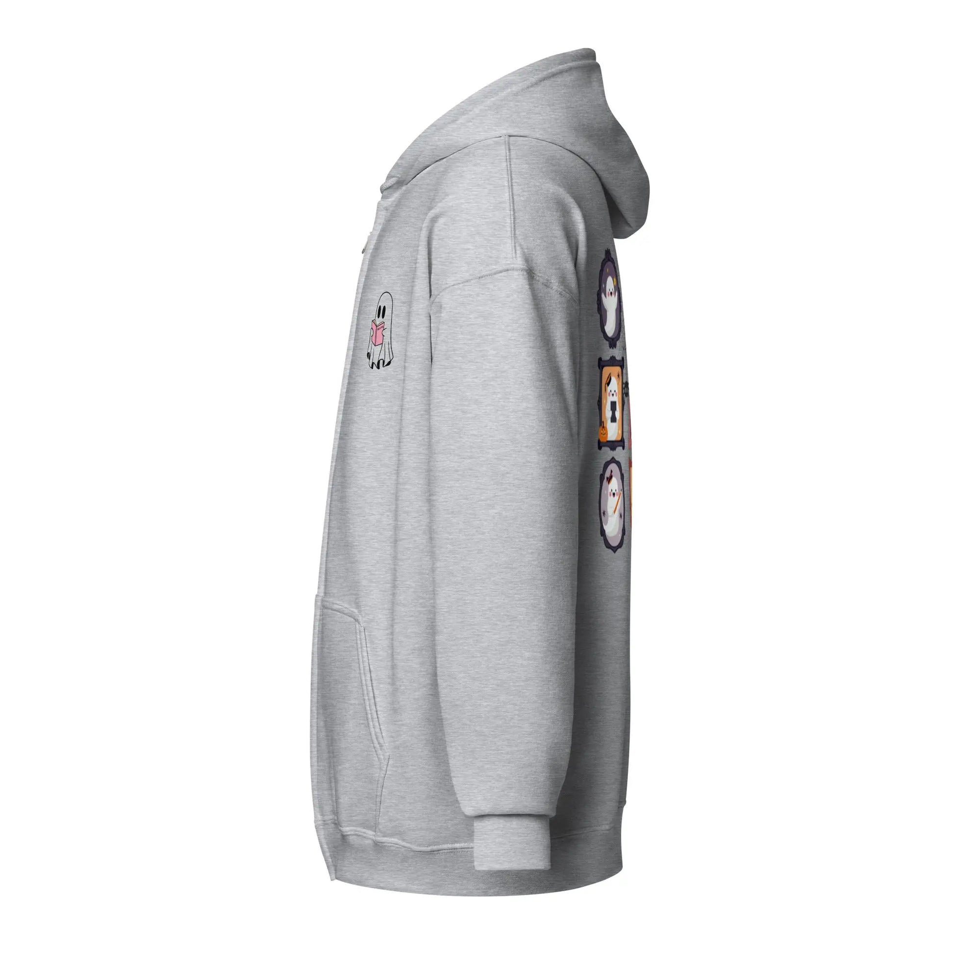 Ghost Teacher Picture Frame zip hoodie With Front and Back - TBRaring