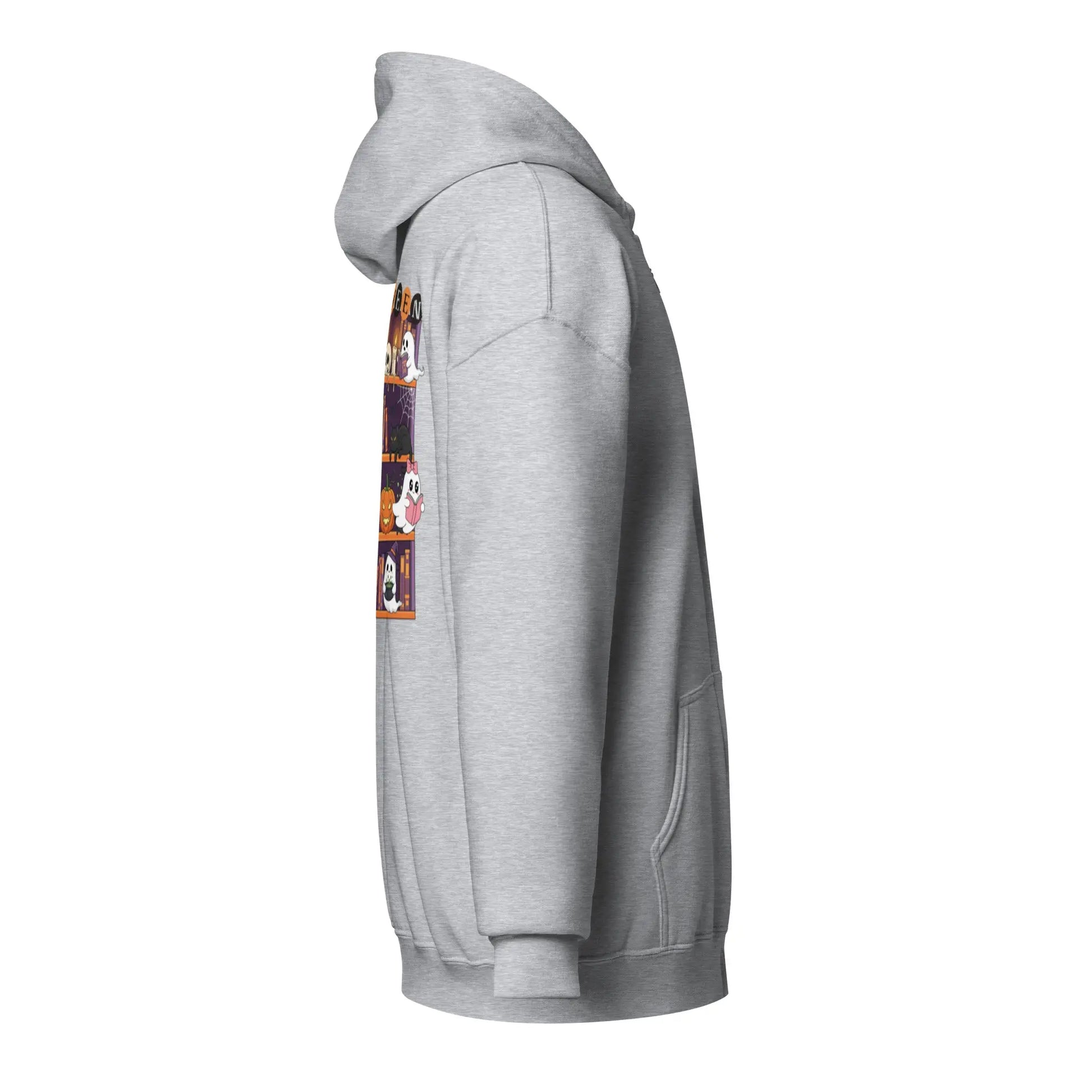 Halloween Ghost Bookcase zip hoodie Front and Back - TBRaring