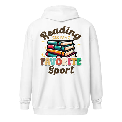 Bookish Shop "Reading Is My Favorite Sport" Unisex heavy blend zip hoodie - TBRaring