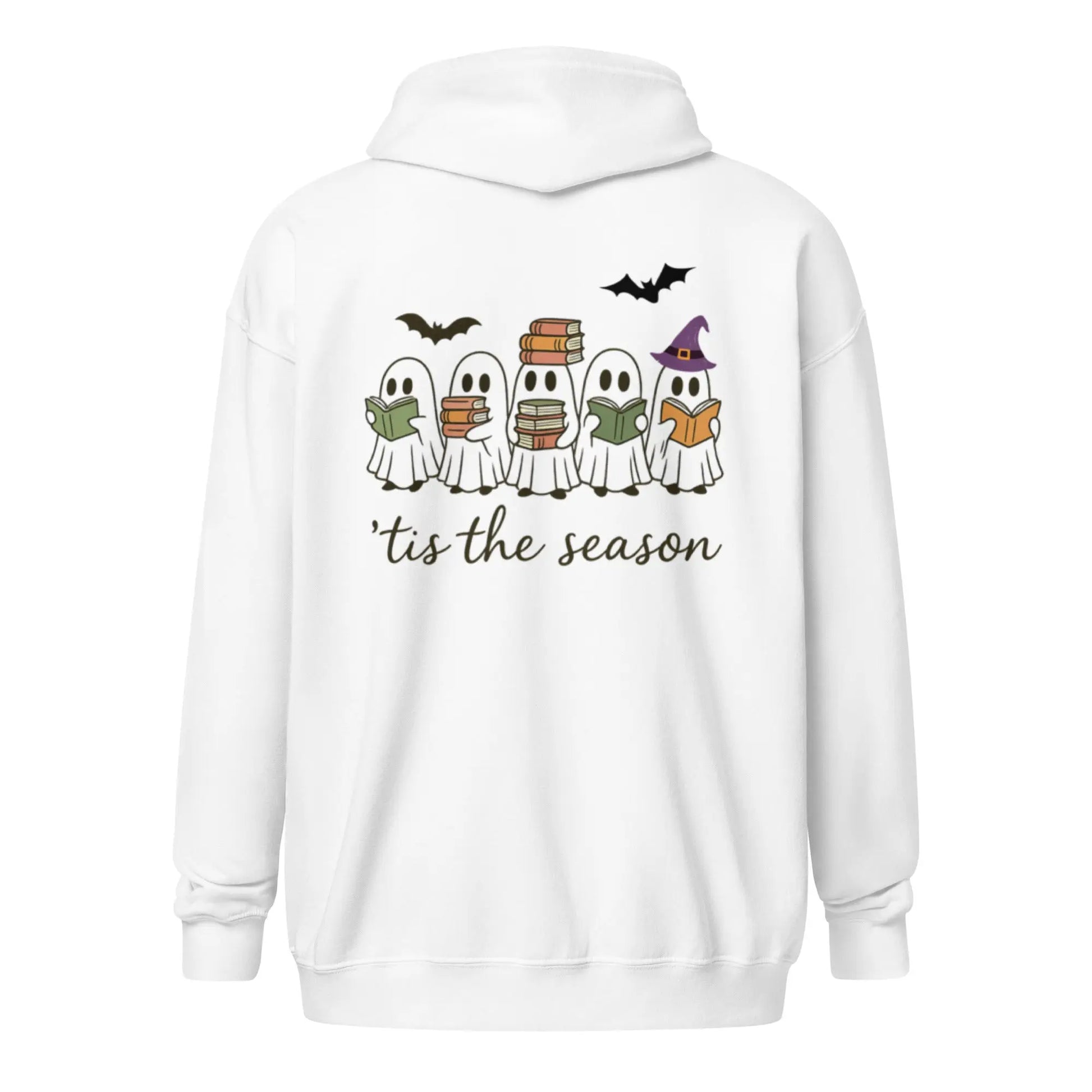 Tis The Season Ghost zip hoodie with Front and Back - TBRaring