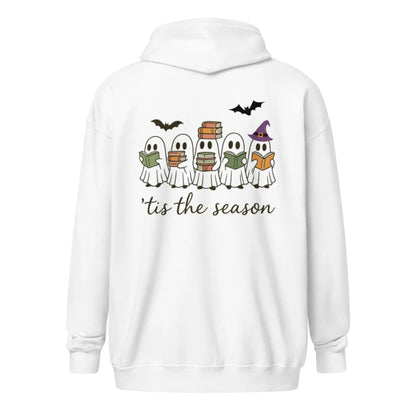 Tis The Season Ghost zip hoodie with Front and Back - TBRaring