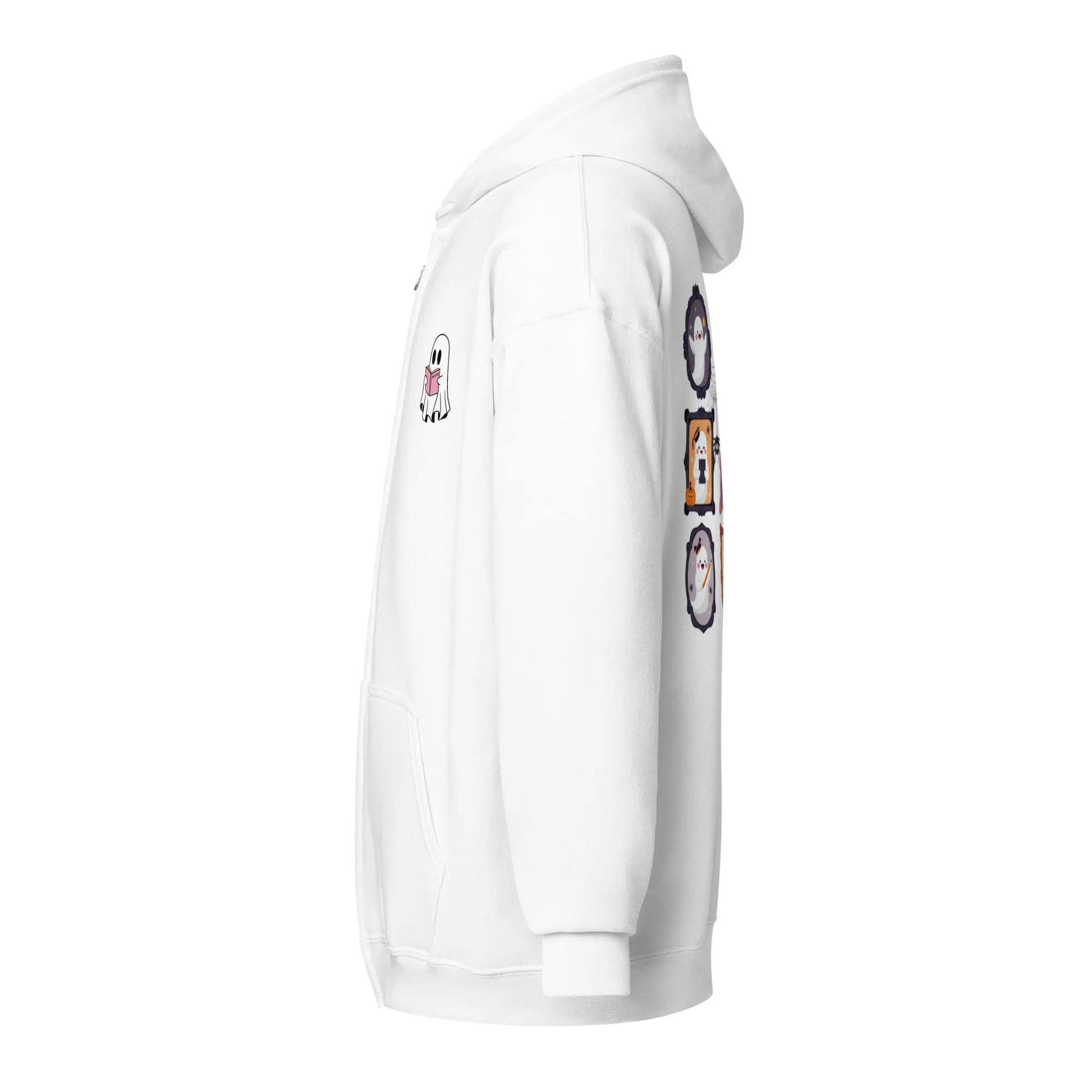 Ghost Teacher Picture Frame zip hoodie With Front and Back - TBRaring