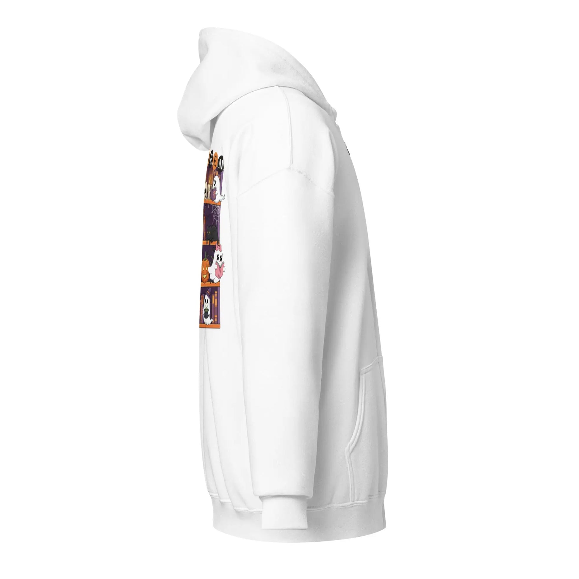 Halloween Ghost Bookcase zip hoodie Front and Back - TBRaring