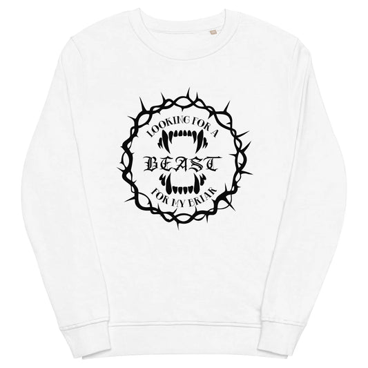 "Looking for a Beast for my Briar" Unisex organic sweatshirt in our bookish shop - TBRaring