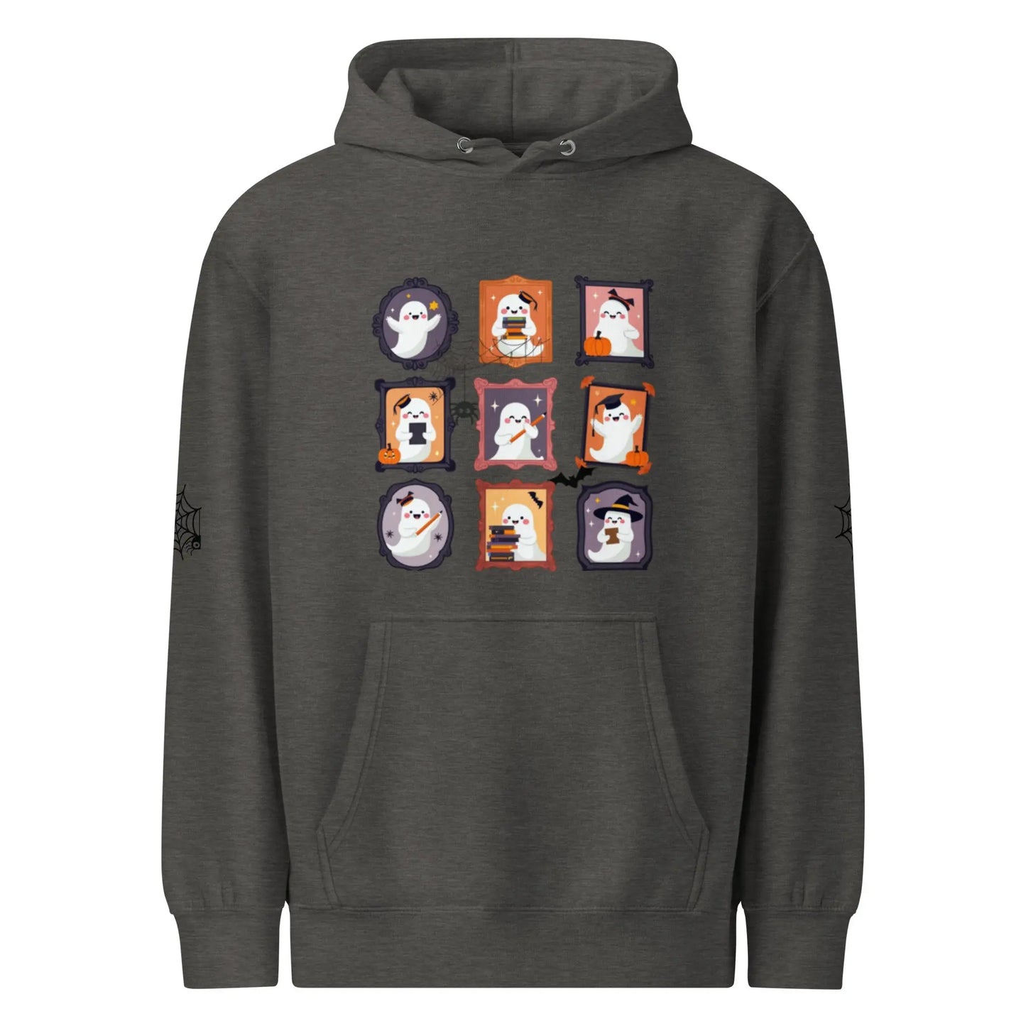 Ghost Teacher Picture Frame hoodie With Spider Webs On Sleeves - TBRaring