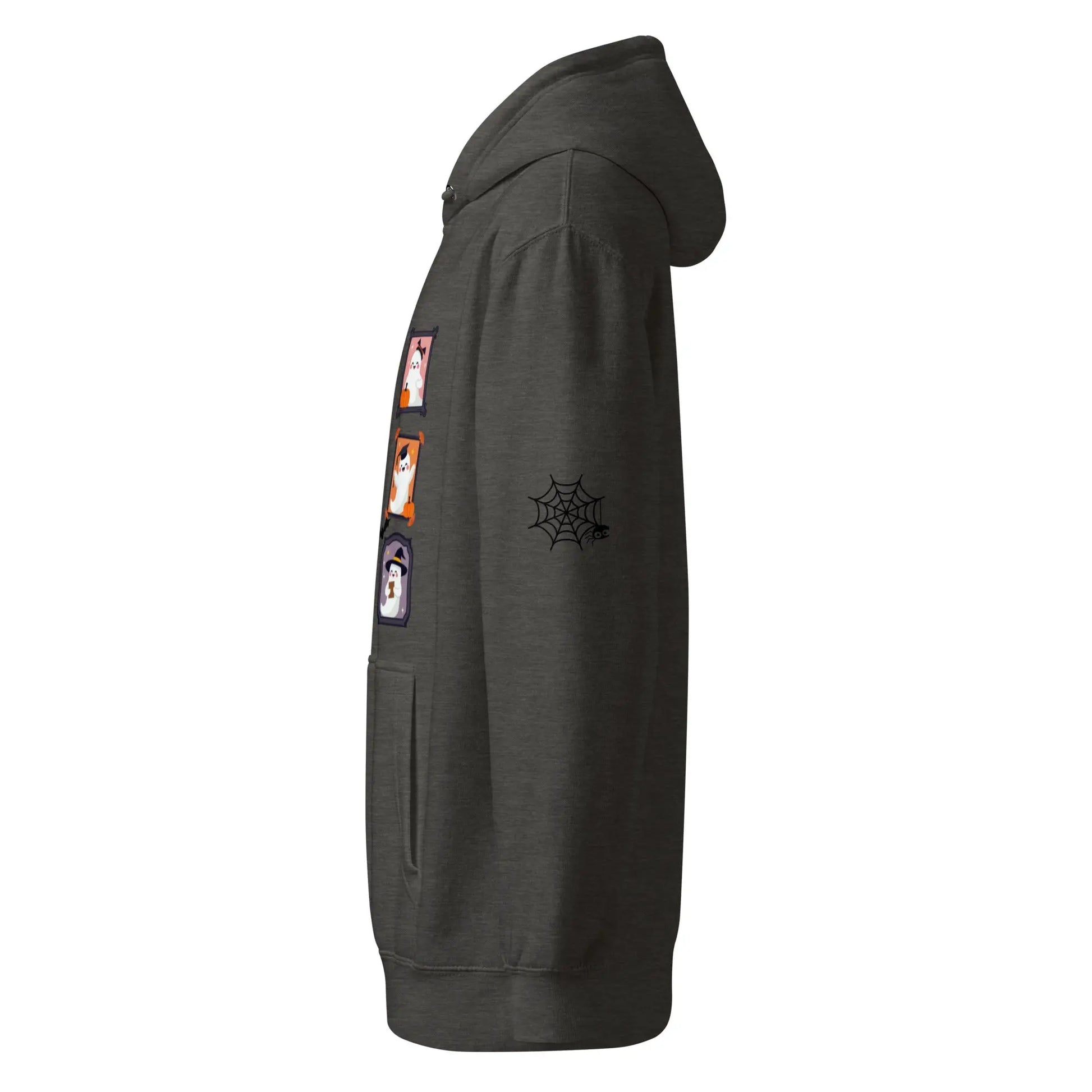 Ghost Teacher Picture Frame hoodie With Spider Webs On Sleeves - TBRaring