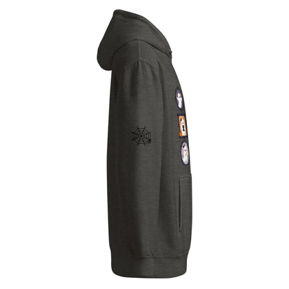 Ghost Teacher Picture Frame hoodie With Spider Webs On Sleeves - TBRaring