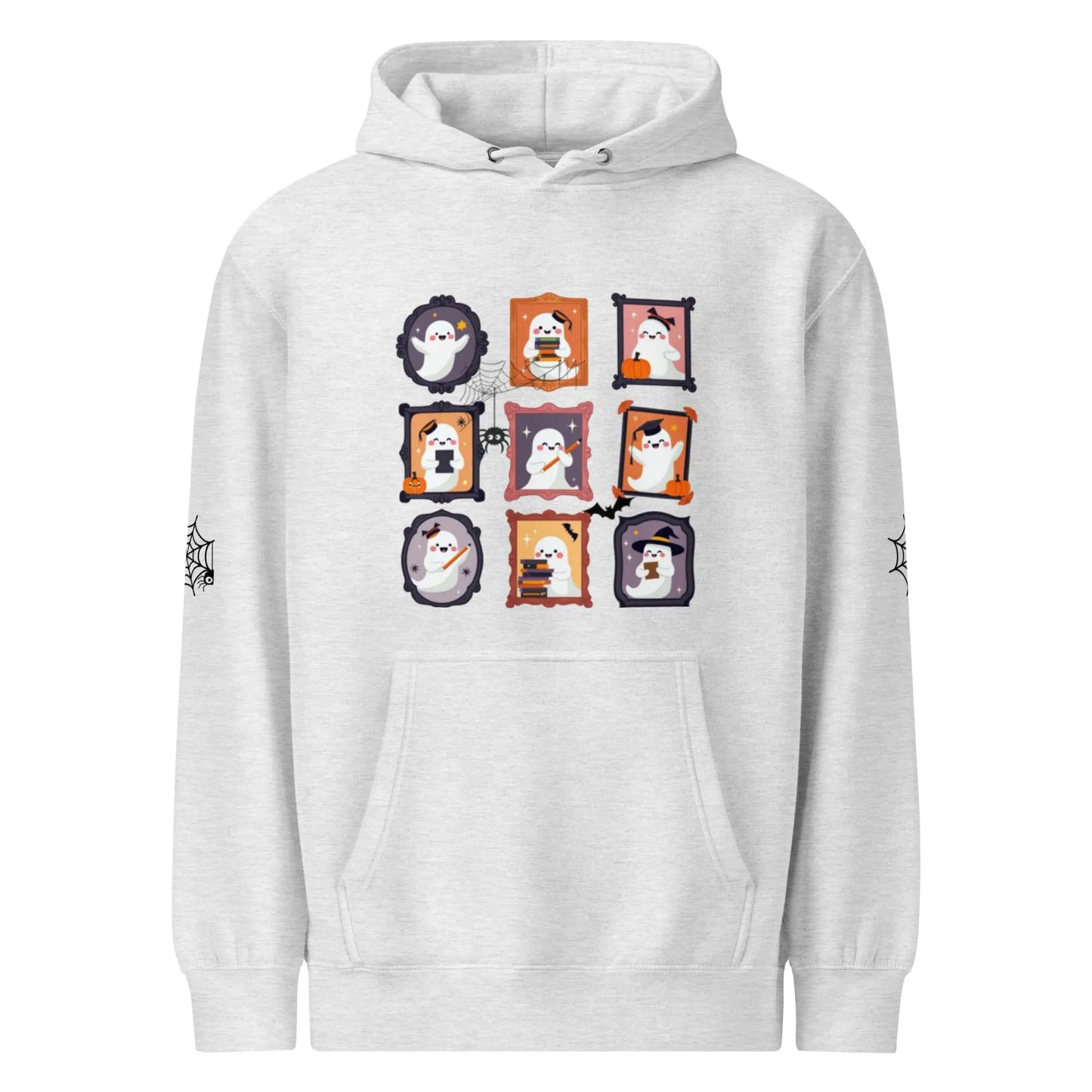 Ghost Teacher Picture Frame hoodie With Spider Webs On Sleeves - TBRaring