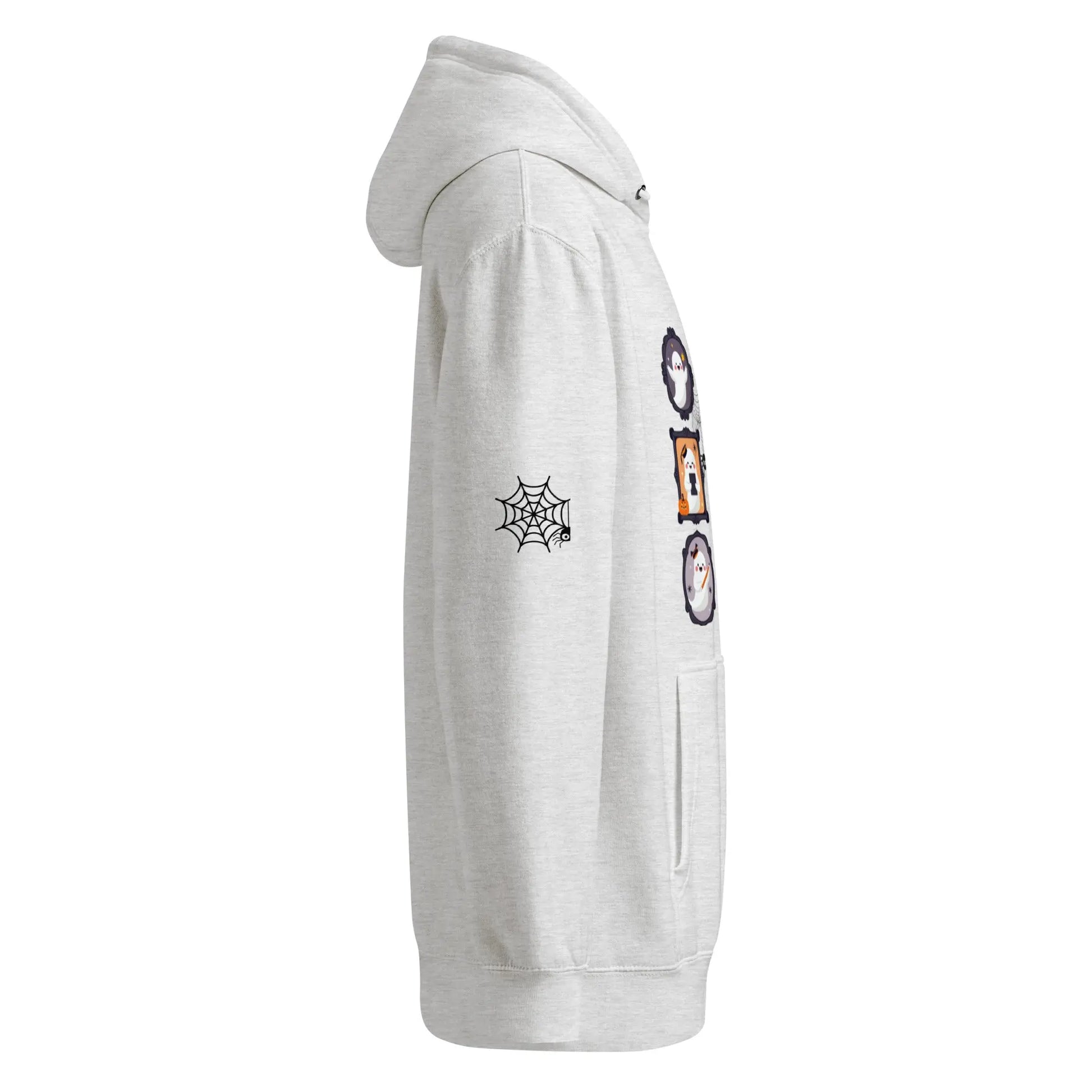 Ghost Teacher Picture Frame hoodie With Spider Webs On Sleeves - TBRaring