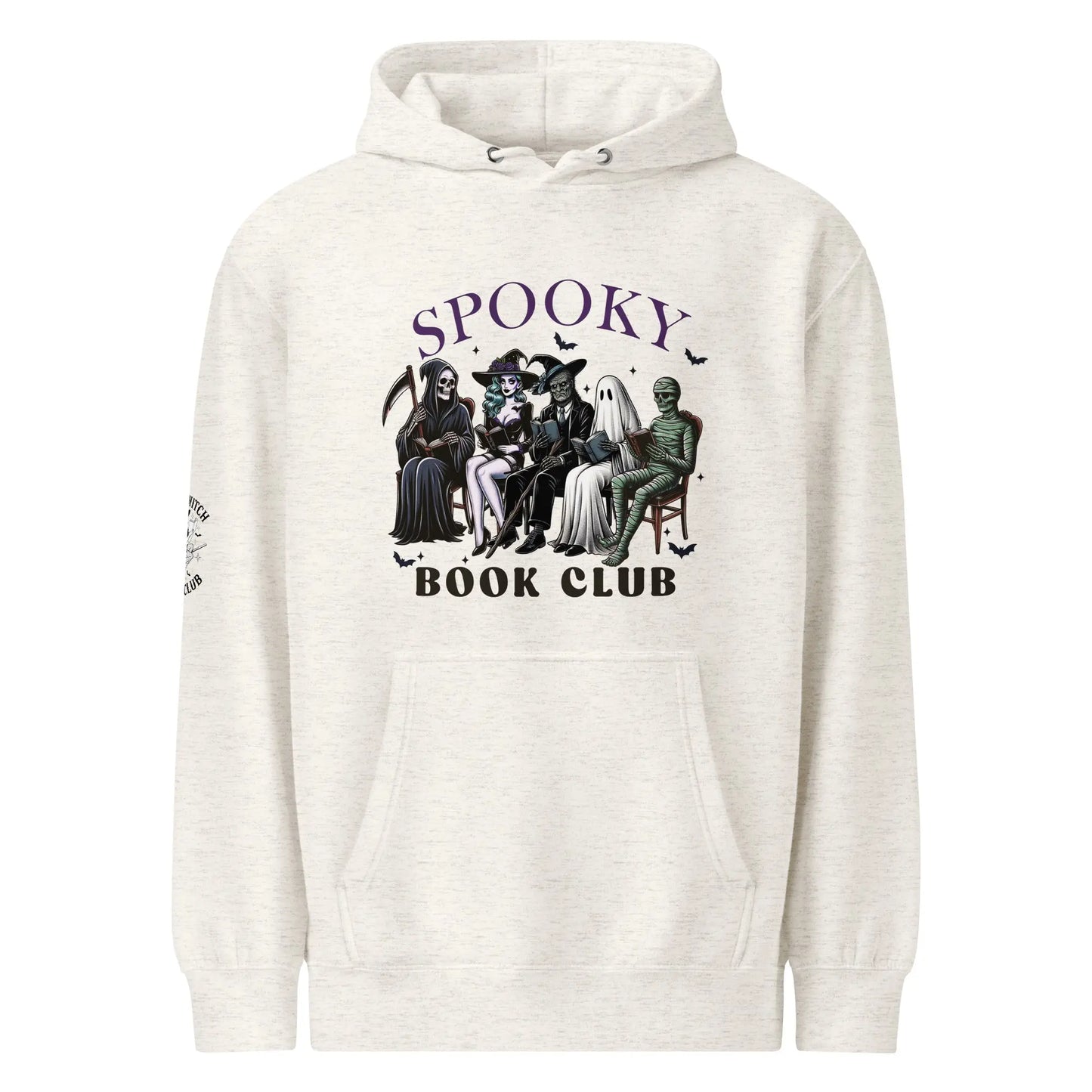 Spooky Book Club hoodie With Witch on Sleeve - TBRaring