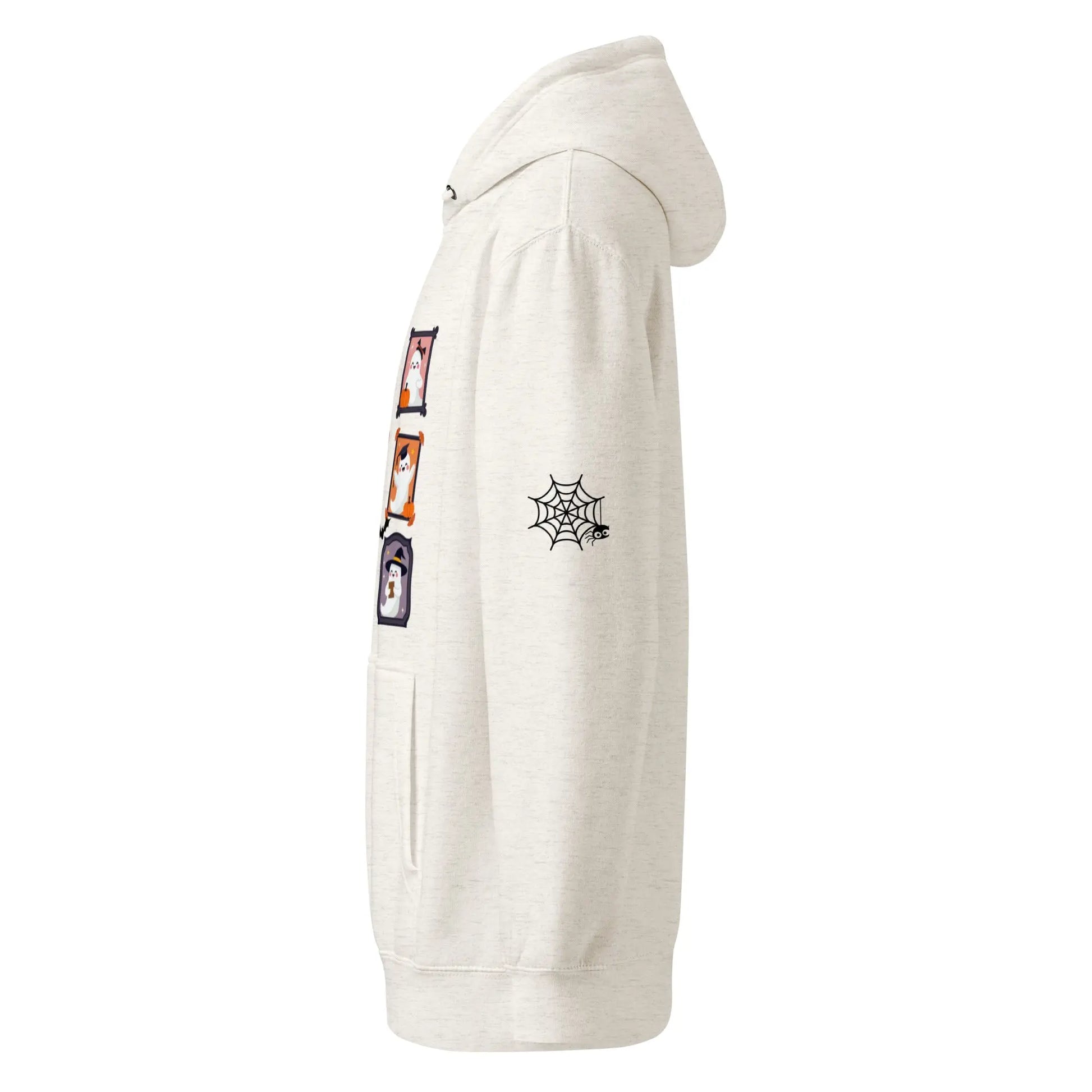 Ghost Teacher Picture Frame hoodie With Spider Webs On Sleeves - TBRaring