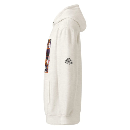 Halloween Ghost Bookcase Hoodie With Spider Webs On Sleeves - TBRaring