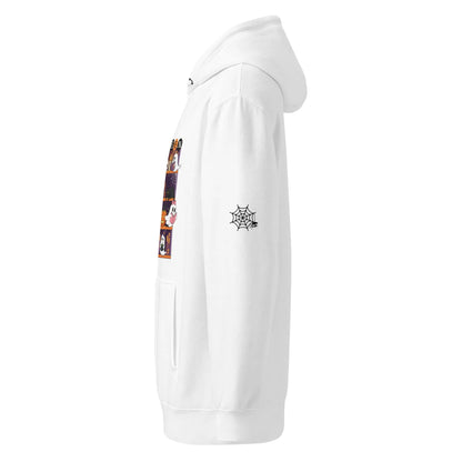 Halloween Ghost Bookcase Hoodie With Spider Webs On Sleeves - TBRaring