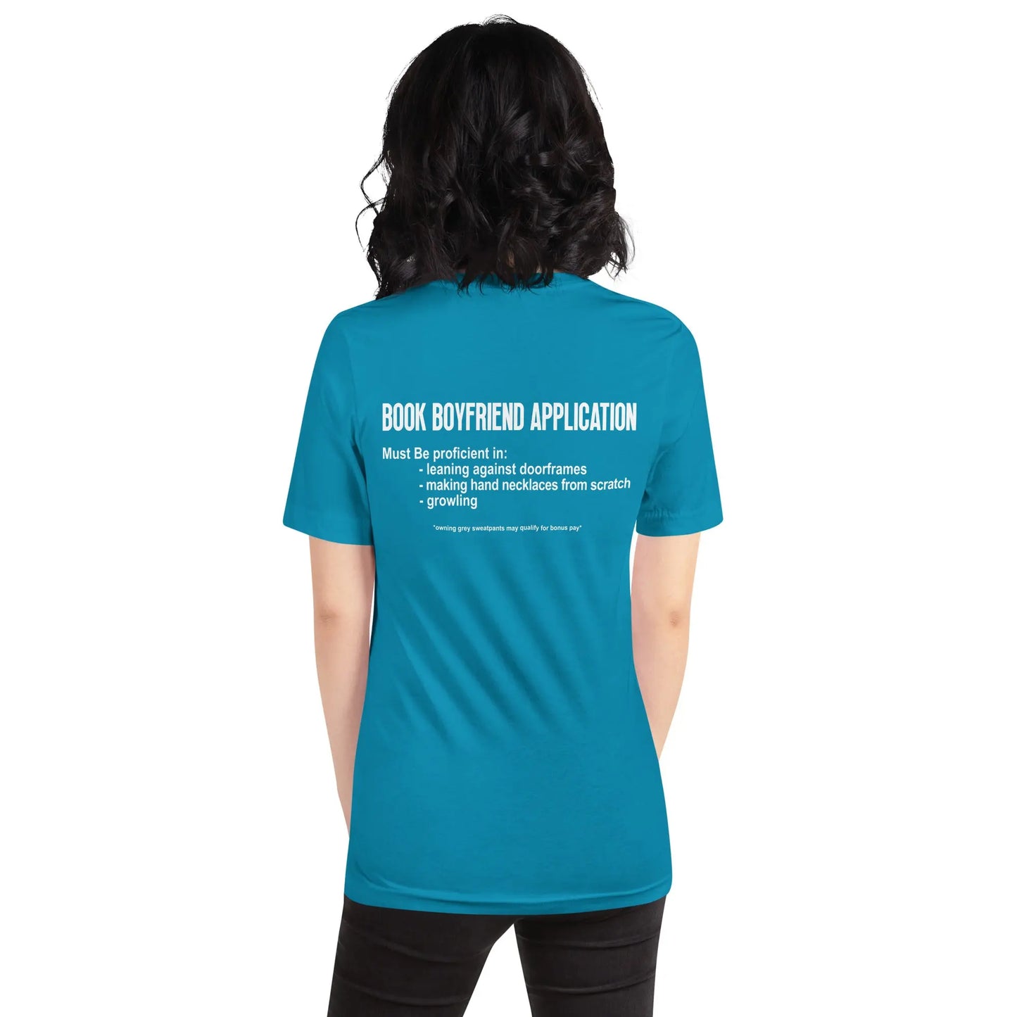 "Book Boyfriend Application" Unisex t-shirt bookish merch - TBRaring
