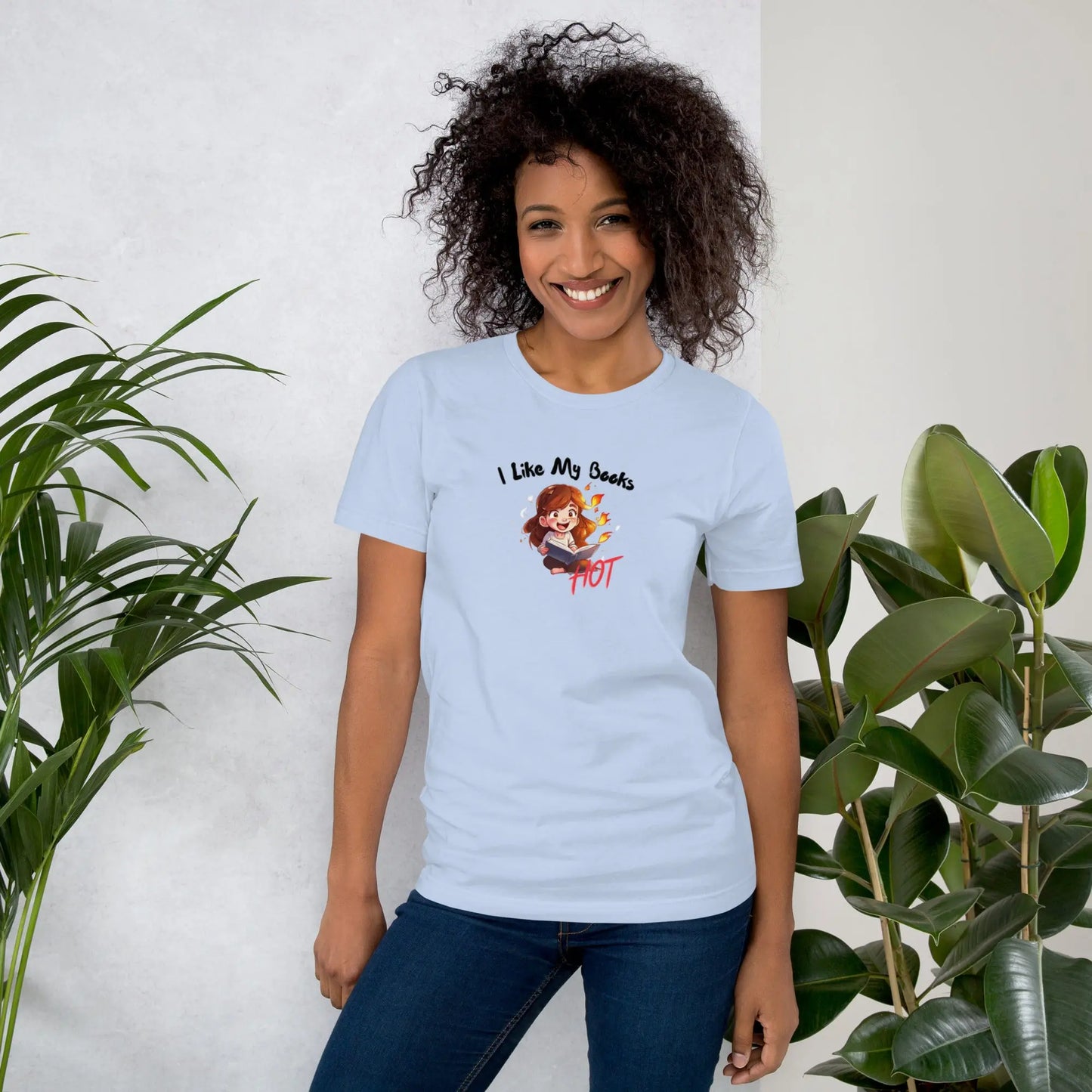 "I Like My Books Hot" Unisex t-shirt bookish merch - TBRaring