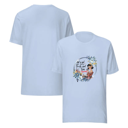 "Just a Girl who Loves Books and Tea - quila" Unisex t-shirt bookish merch - TBRaring