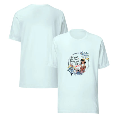 "Just a Girl who Loves Books and Tea - quila" Unisex t-shirt bookish merch - TBRaring