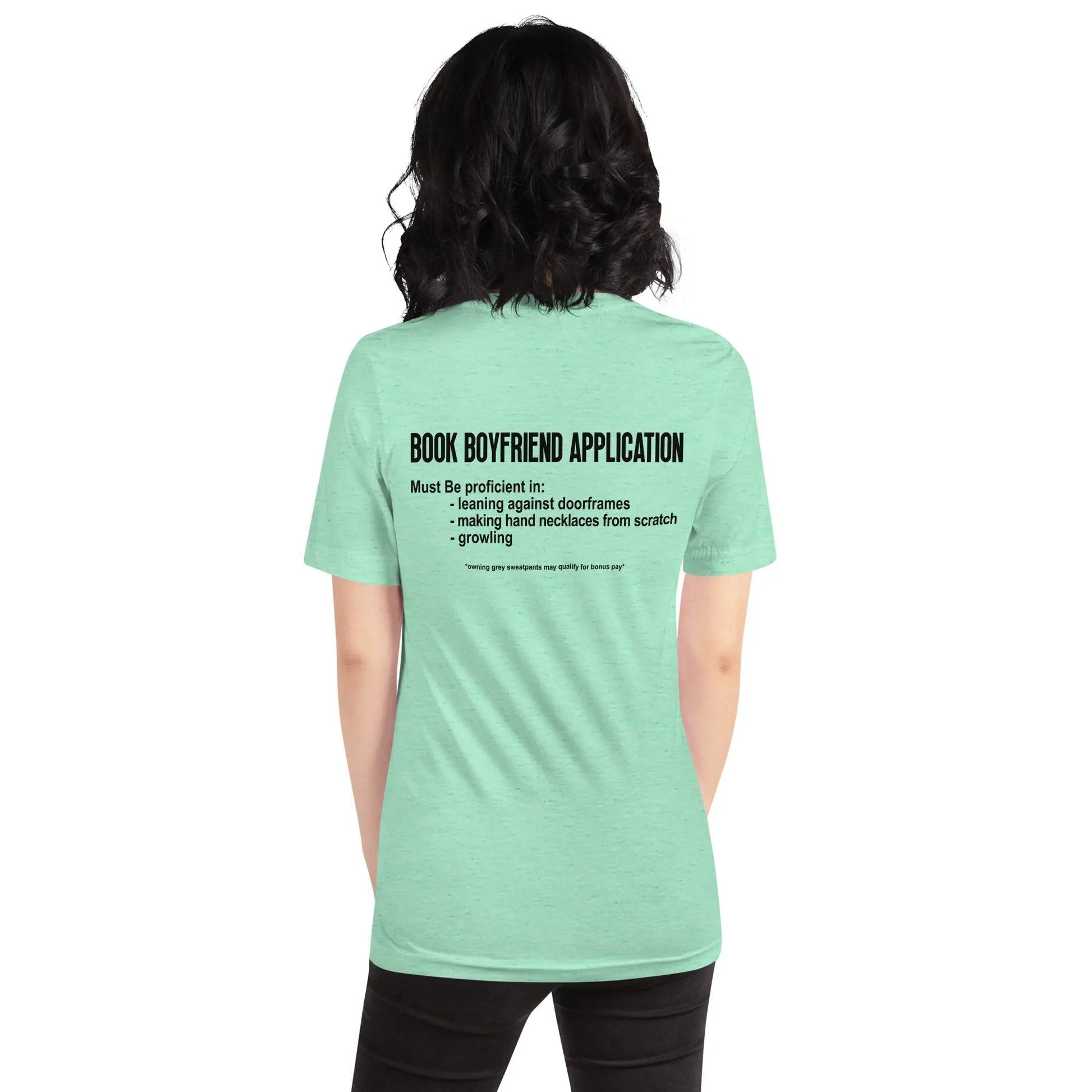 "Book Boyfriend Application" Unisex t-shirt bookish merch - TBRaring