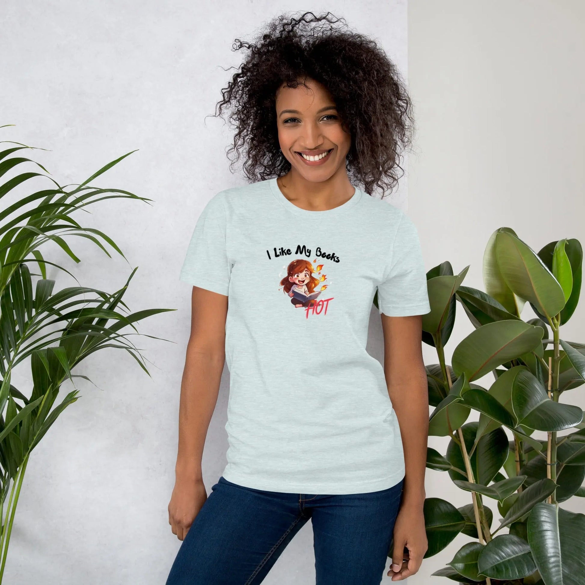 "I Like My Books Hot" Unisex t-shirt bookish merch - TBRaring