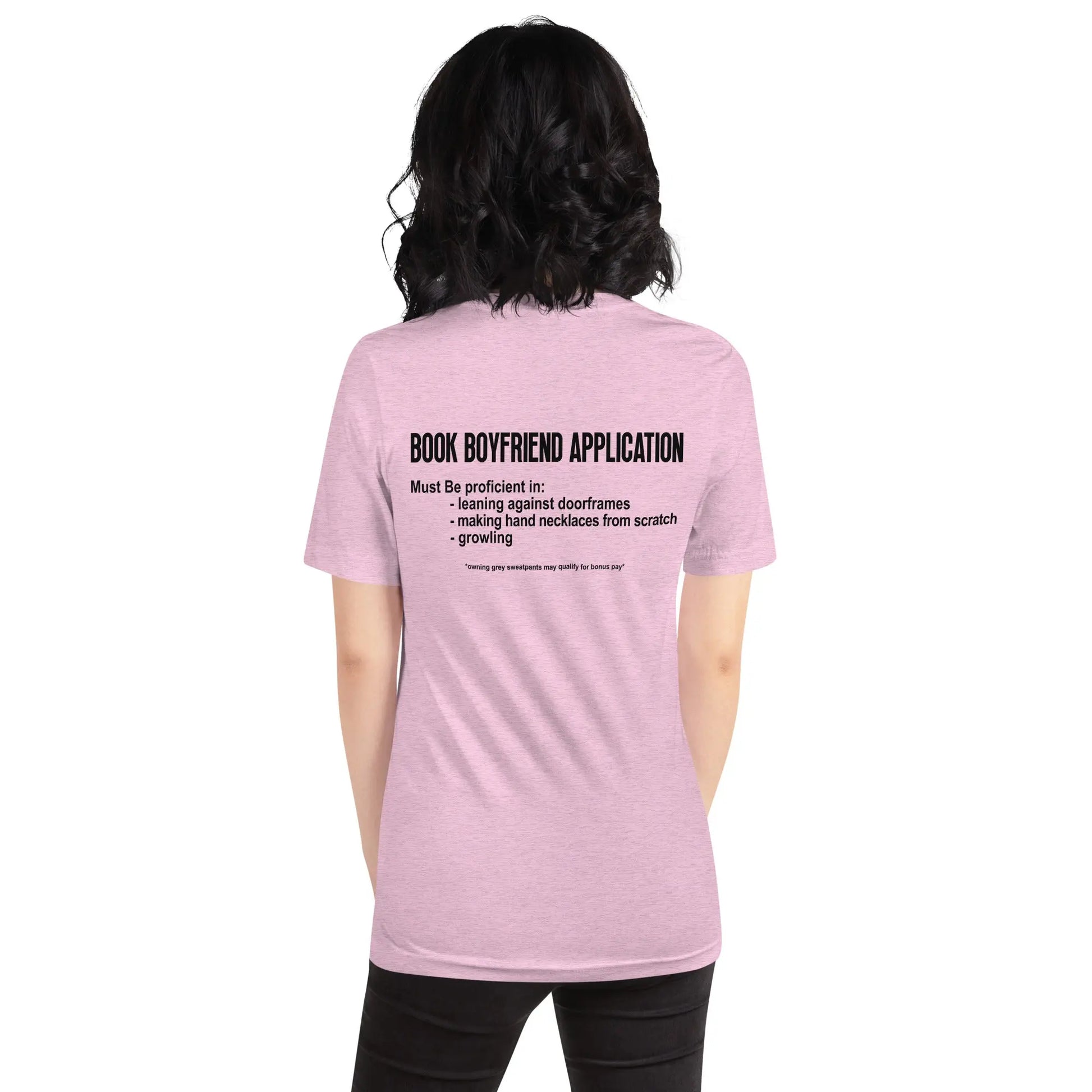 "Book Boyfriend Application" Unisex t-shirt bookish merch - TBRaring