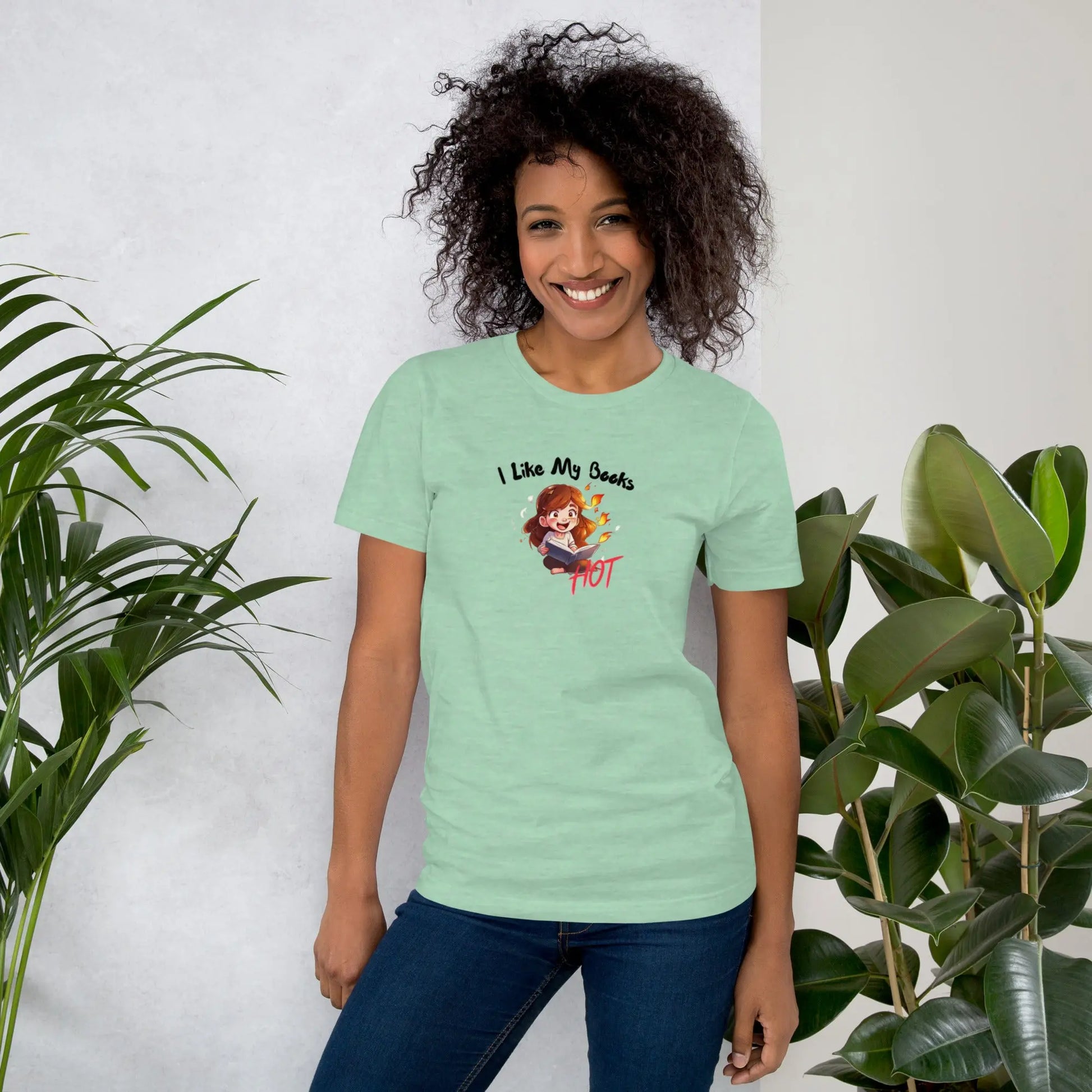 "I Like My Books Hot" Unisex t-shirt bookish merch - TBRaring