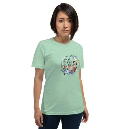 "Just a Girl who Loves Books and Tea - quila" Unisex t-shirt bookish merch - TBRaring